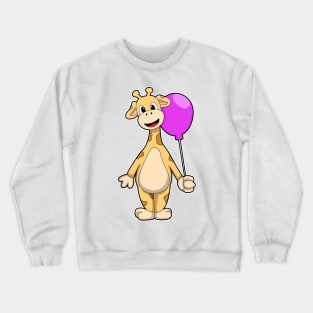 Giraffe with Balloon Crewneck Sweatshirt